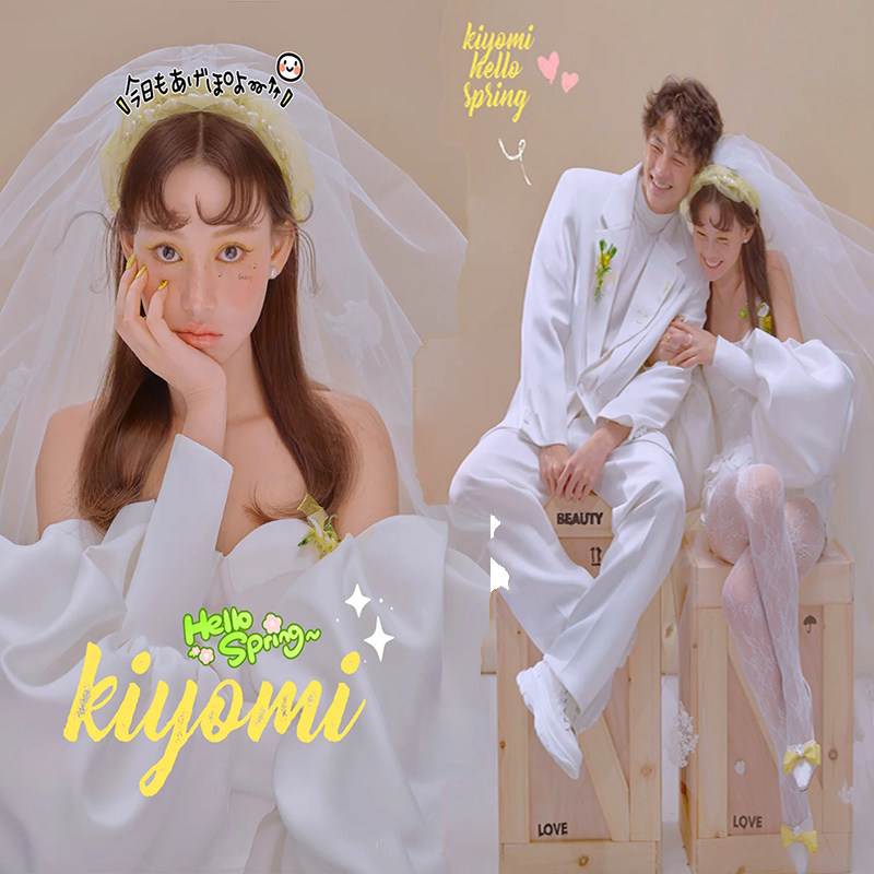 New Yarn Studio Themed Wedding Sen Couple Couple Show Street Take a True Clothing White Dress