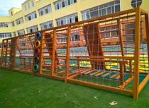 Kindergarten climbing frame outdoor climbing wall childrens large wooden slide climbing net tire physical fitness combination toy