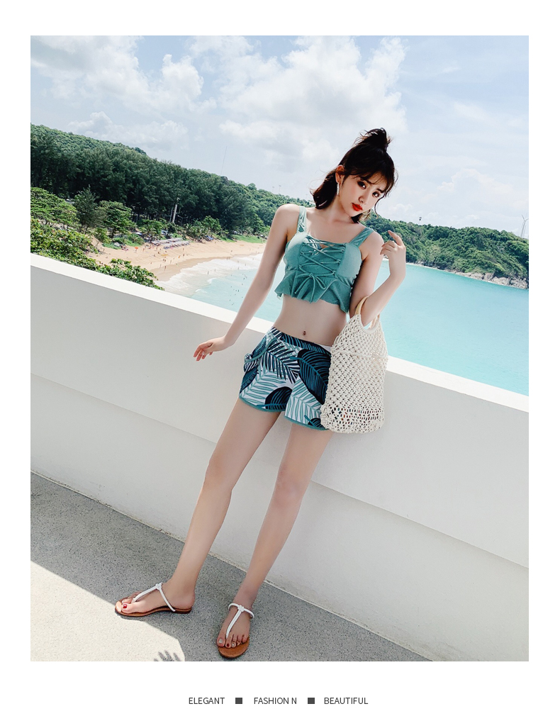 Bộ đồ bơi nữ 2018 mới siêu chia đôi Hàn Quốc khoe ngực nhỏ thu nhỏ dễ thương Nhật Bản đi biển bên bờ biển - Bộ đồ bơi hai mảnh 	đồ bơi 2 mảnh quần