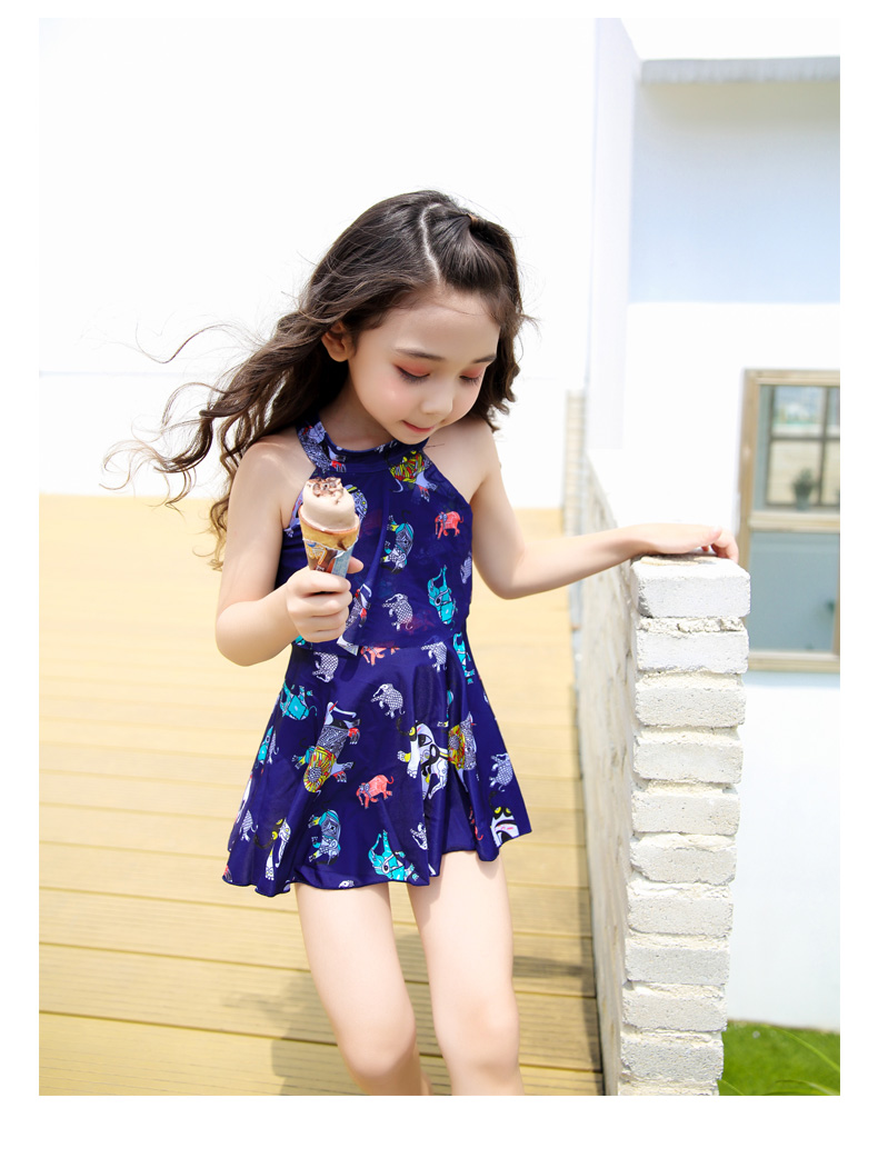 Cô gái mới đồ bơi trẻ em vừa và lớn trẻ em Hàn Quốc đồ bơi cô gái sinh viên một mảnh váy phong cách boxer áo tắm đồ bơi cho bé gái
