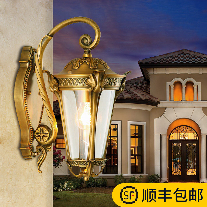 European-style all-copper home outdoor wall lamp garden villa outdoor garden lamp gate exterior wall aisle corridor wall lamp