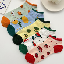 Fruit Socks Children Short Socks Ins Chaostomy Summer students 100 hitch boat socks Socks Cute Day Ensemble Red Low Gang