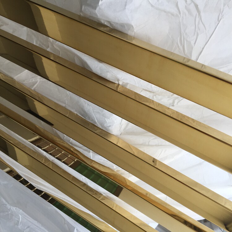 Gold 304 stainless steel flat tube 12*20 10*5 30*10 20*30 15*35 glossy rectangular tube customization