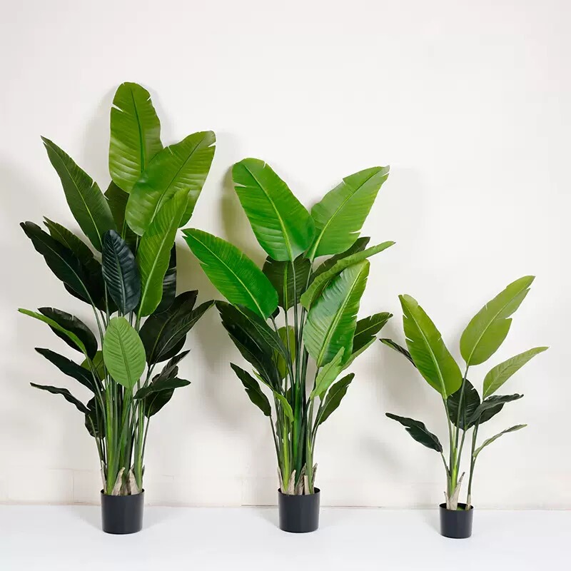 Artificial Bird of Paradise Traveler's Banana Qingdao Beauty Green Plant Potted Indoor Decorative Plant 1.93m Leaf Traveler's Banana