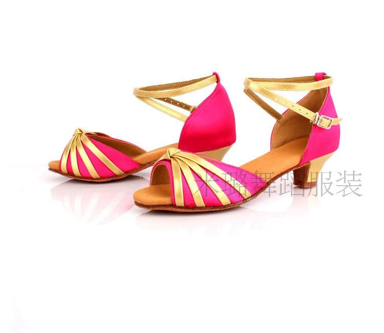 Professional satin girl Latin shoes young children Precisely Dance Shoes Children Morden Dance Shoes Flat Heel White red