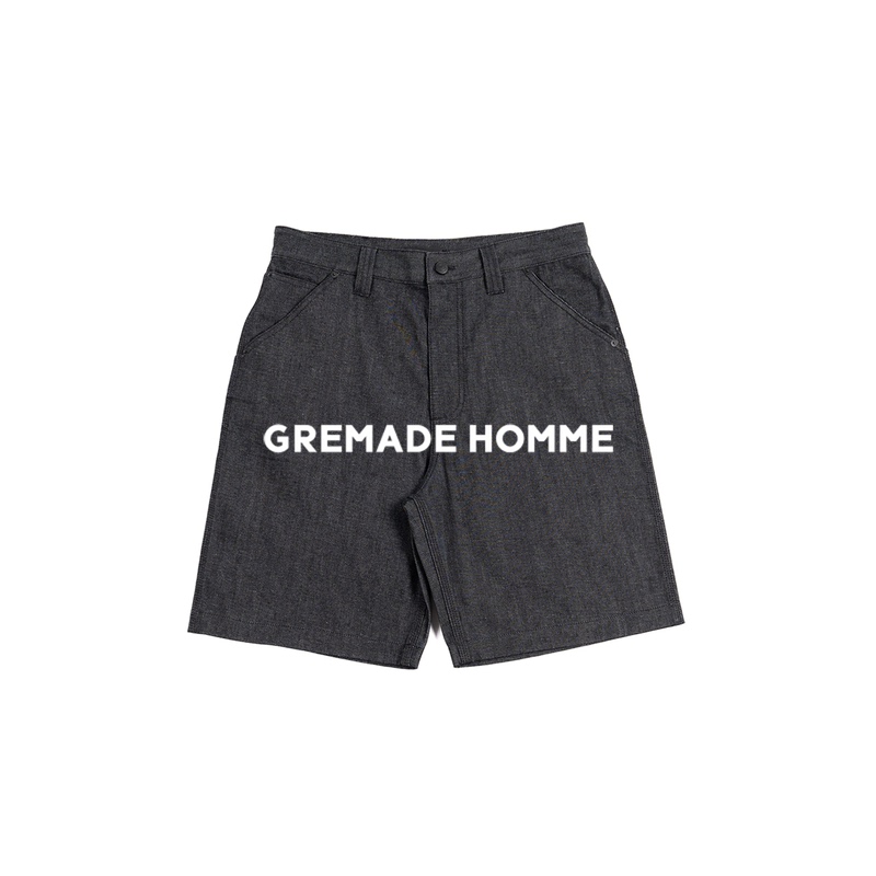 Gremade Custom-Woven Linen-Cotton Denim Workwear Mid-Length Shorts