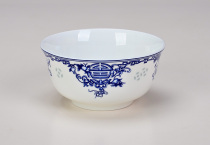 Celebrating Birthday Bone Porcelain Life Bowl Jingdezhen Ceramics Blue and White Glaze Color Rice Bowl Soup Bowl Custom Life Bowl