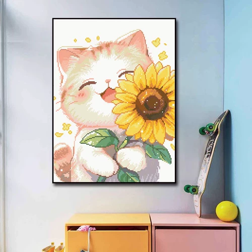 Cross Stitch подсолнечник Cat 2025 Новая нить вышивая спальня Стол гостиной