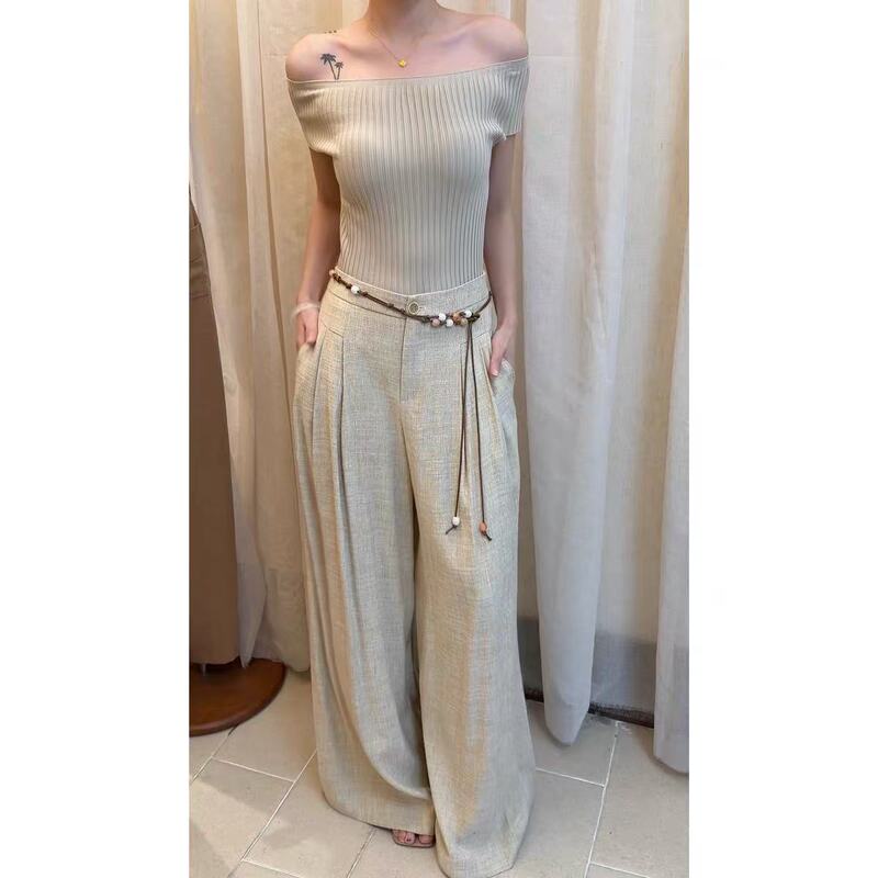 Fan Enqi【Sheyu Home@Ready Stock】 06.18 Women's Pants # 22091 New Model with Belt 2026 Fan Enqi【Sheyu Home@Ready Stock】 06.18 Women's Pants # 22091 New Model with Belt 2026
