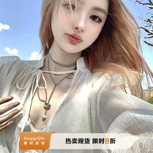 Группа для движения мягкого сердца Doggyqin/Pure Desire Wind Fish Bone Bone Cone Buns Женская рубашка для солнцезащитного крема Tianxian две части