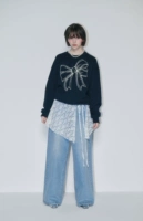 Ronron Round Neck // темно -синий 【пятно】