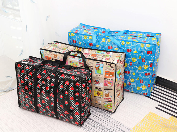 Oversize Woven Bag MOVING COTTON QUILTED BAG EXTRA LARGE CAPACITY UNWOVEN CANVAS LUGGAGE BAG THICKENED QUILT BAG