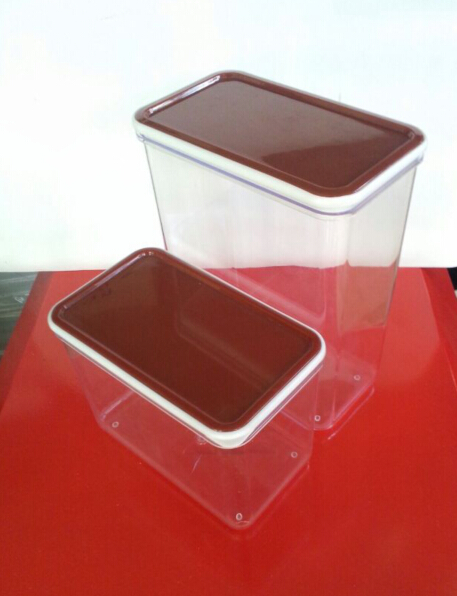 : thickened fruit powder box coffee square bean barrel plastic transparent sealing tank square large size milk tea shop special