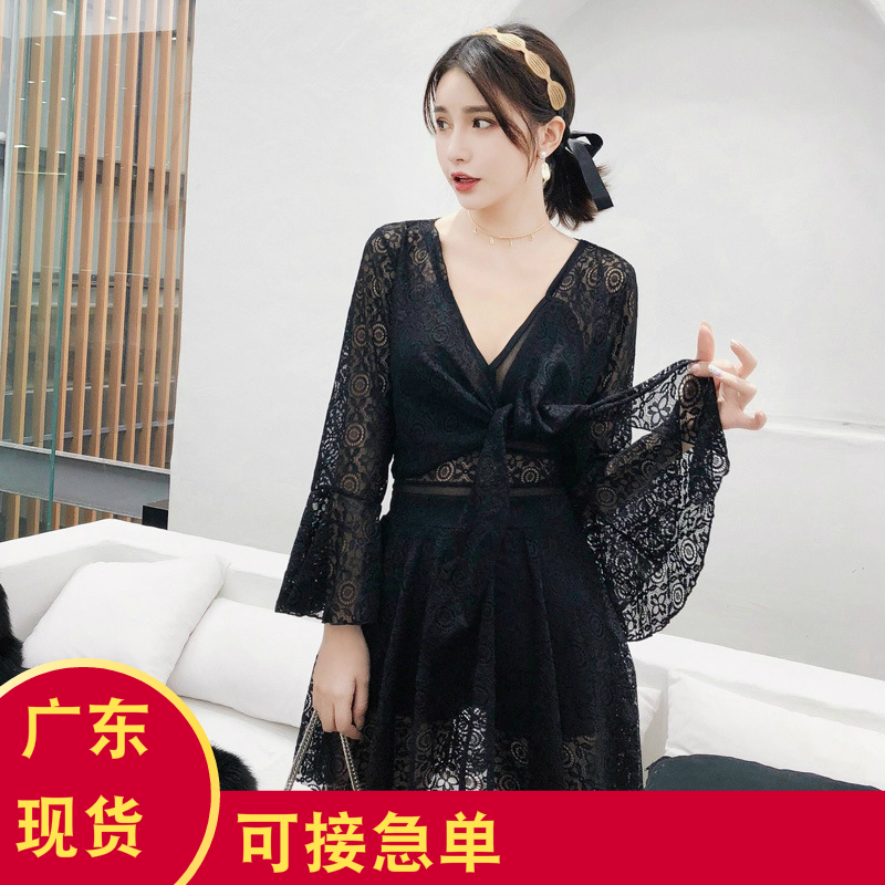 Swimsuit women's conservative hot spring lace blouse swimsuit slimming cover belly one-piece large size swimsuit fat mm200