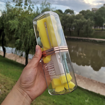 Bottle brush container box dust proof portable outgoing travel baby baby baby baby bottle sponge brush pack cleaning tool