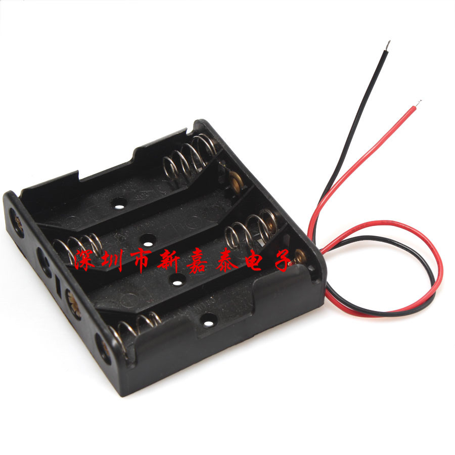 No. 5, 4 sections, 6V, No. 5, four sections, No. 5 battery box, battery holder, with red and black wires, DIY toy accessories