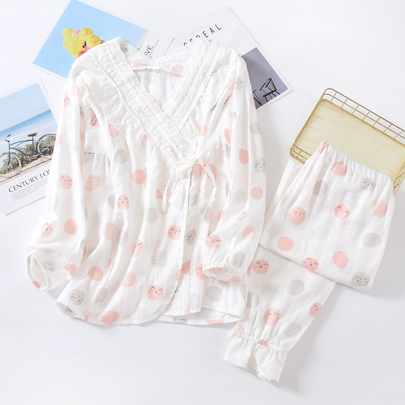 Mới XL kiểu kimono phiên bản rộng rãi cho con bú phù hợp với phụ nữ mang thai đồ ngủ sau sinh bộ đồ ngủ mùa hè tại nhà - Giải trí mặc / Mum mặc