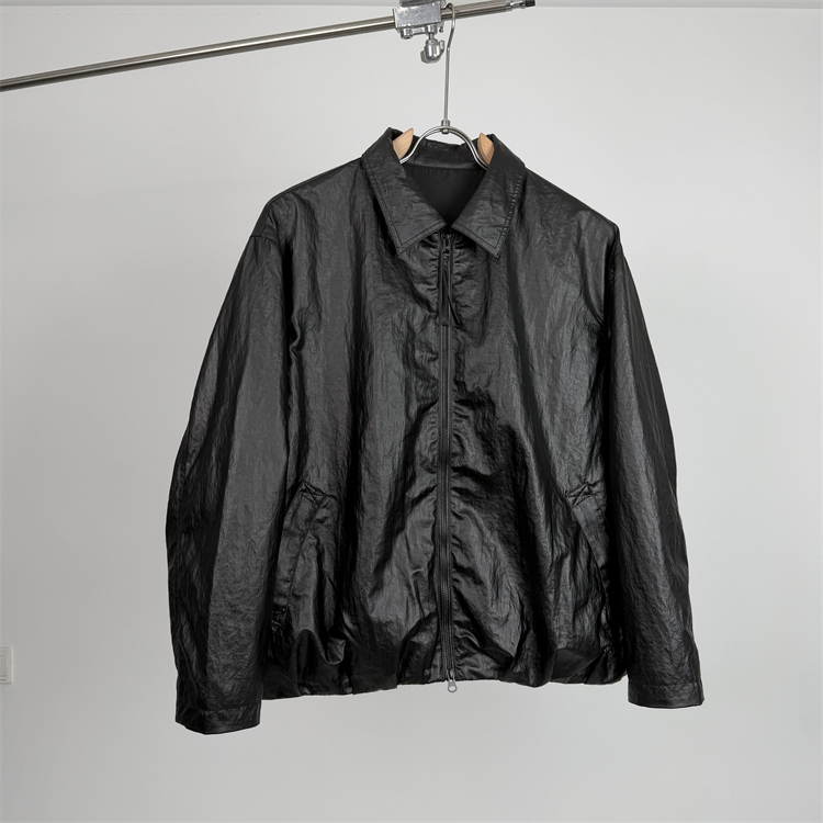【Chuan】Autumn New American-Style Coated Pleated Jacket for Men and Women, Fashionable Loose Casual Versatile Top