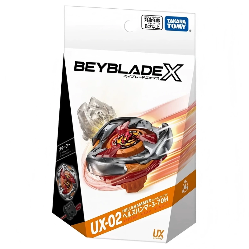 Genuine Takara Tomy Beyblade X-Ux-02 Hell Hammer 3-70H Set