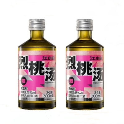 江小白果立方蜜桃味15度300ml*2瓶