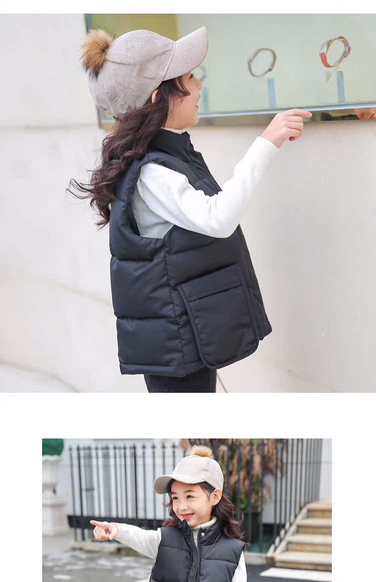 Áo vest nữ mùa đông 2018 mới cho bé mùa thu đông vest vest vai nữ trẻ em dày vest ấm áp áo gile nhung trẻ em