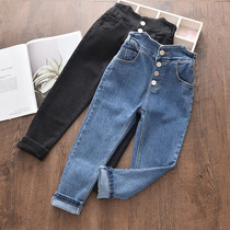 Girl Jeans Sub Spring Autumn Clothing Foreign Air Wear 2022 new Korean version Childrens big children Pencil Pants Girls Long Pants