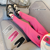 Girls pants spring clothes 2021 new foreign style childrens sports pants in big Children girl spring and autumn loose casual trousers