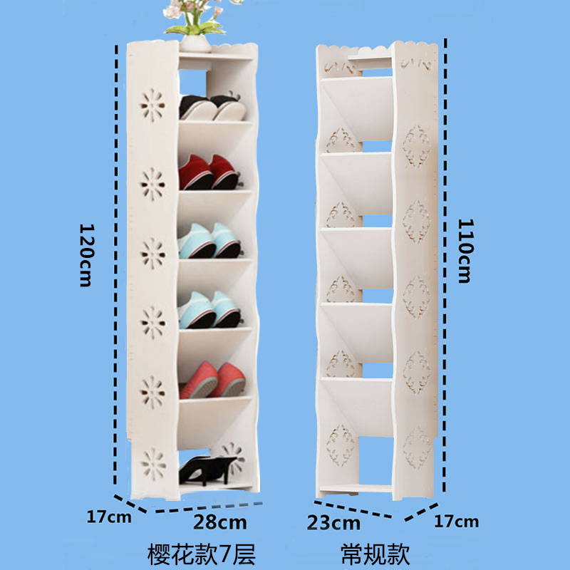 Simple multilayer doorway ultra-thin shoe holder Home Economy Type of small shoe cabinet Narrow shoe holder containing shelf Provincial space diagonal inserts-Taobao