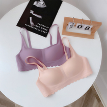 One piece of unmarked glossy comfortable underwear female Xia Xianxin small breast bra upper support without steel ring closed milk bra thin