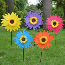 Sunflower windmill outdoor sunflower rotating decoration waterproof ground-inserted kindergarten windmill toy scenic decoration