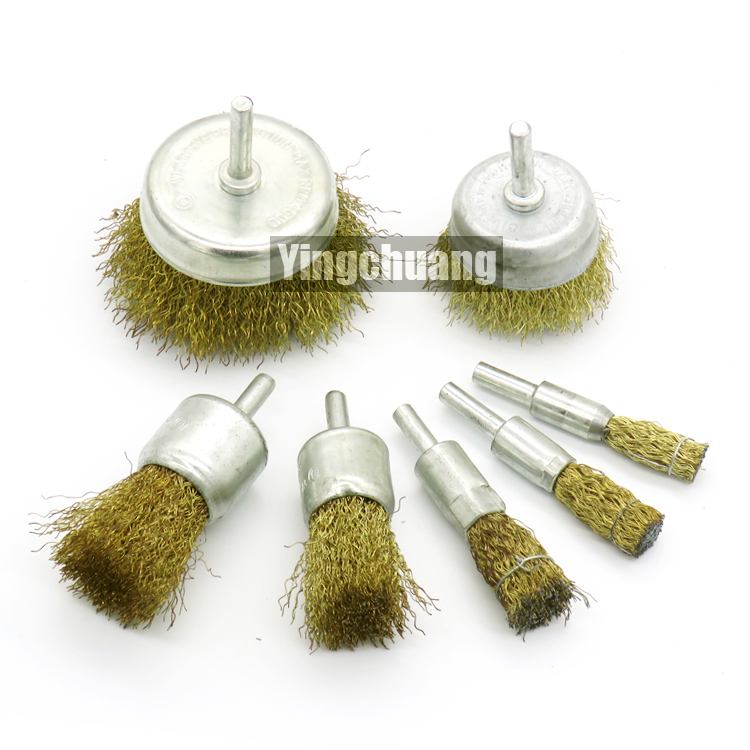 Copper - plated wire brush steel wire bowl brush wire brush grinding brush - removing wheel rust - removing wheel