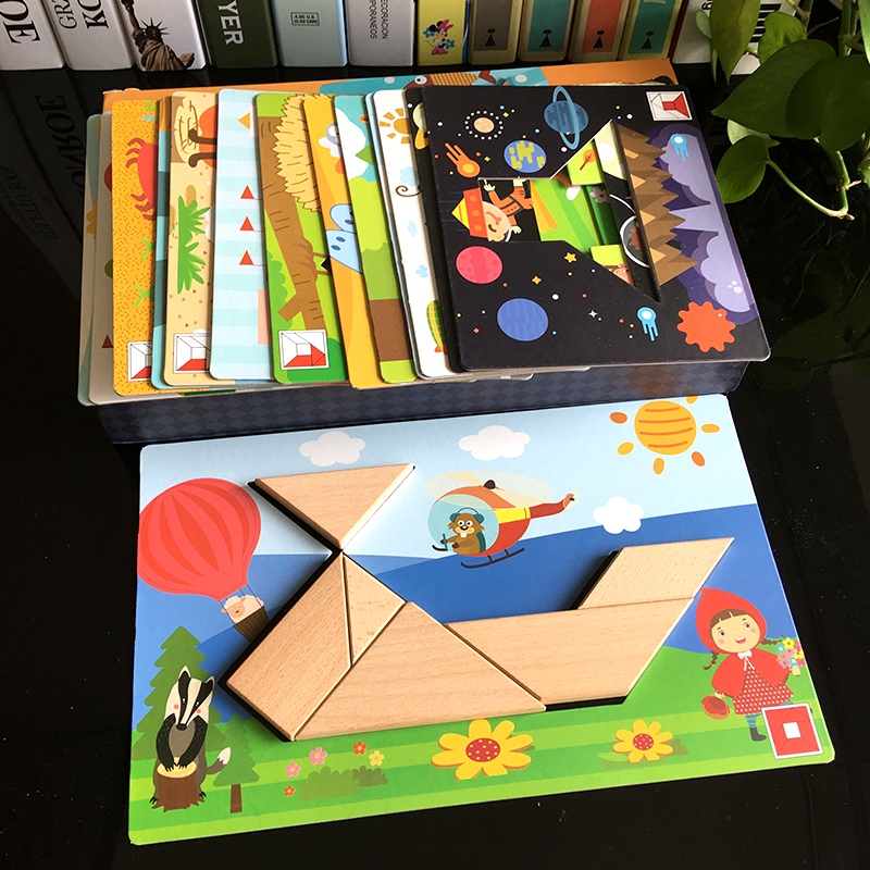 3456 year old creative wood puzzle wood early teaching intelligent thinking training splice toy baby gift