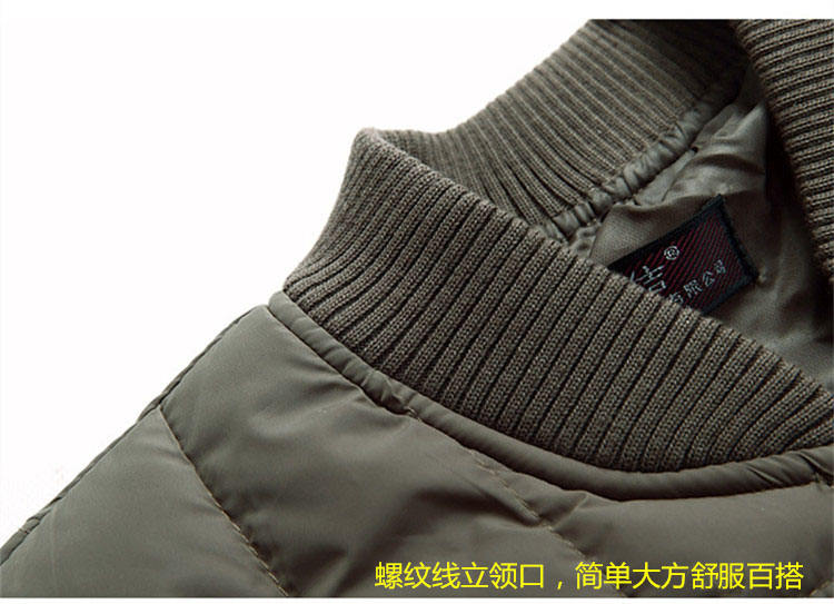 Đồ lót nam trung niên và già, quần áo mùa đông ấm và lạnh, bố ơi, mặc áo mỏng, áo khoác cotton nhỏ, áo khoác cotton áo gió nam