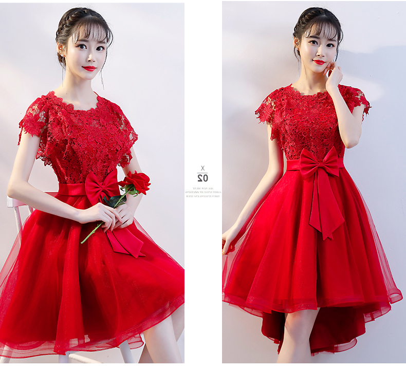 Usually wearable dresses, skirts, toasts, brides, summer, wedding, home, red, pregnant women, large size, front short, back length small