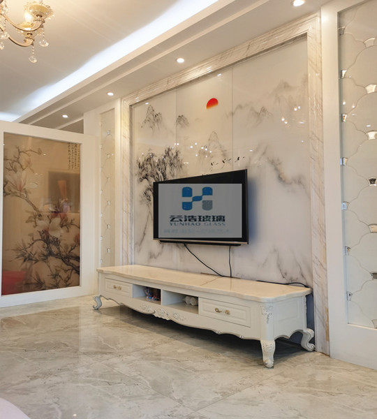 Landscape Filament Background Wall Clamp Glass Landscape Painting Ink Clamp Filament Tempered Glass