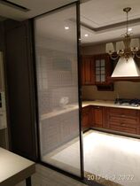 Sandwich white grid screen partition glass clip Juan clip glass New Chinese landscape painting clip silk glass screen