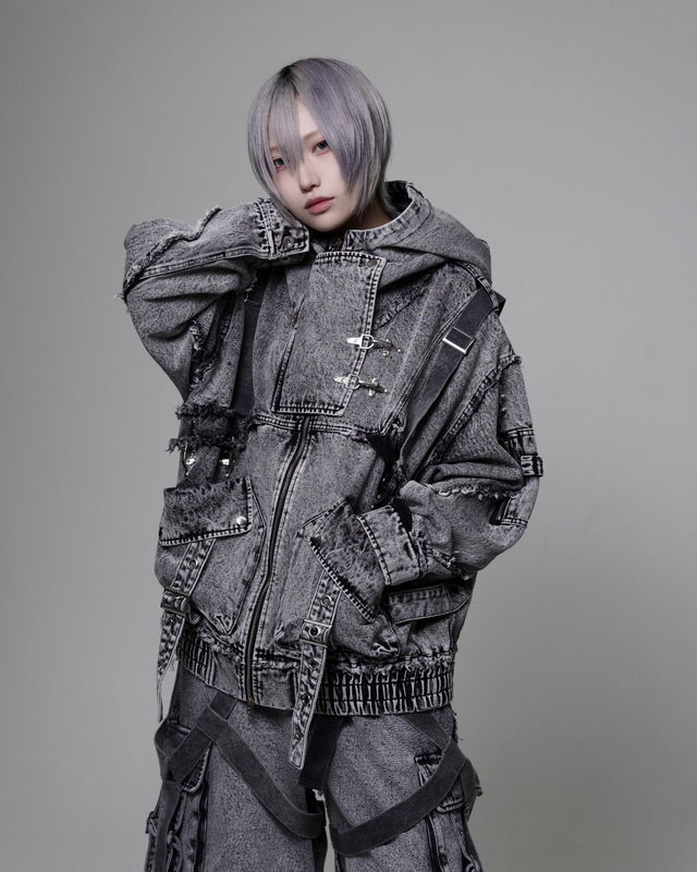 Nameless Japanese Style Rf Subculture Harajuku Dark Punk Bondage Strap Heavy-Duty Denim Jacket Spicy Girl Y2K Nameless Japanese Style Rf Subculture Harajuku Dark Punk Bondage Strap Heavy-Duty Denim Jacket Spicy Girl Y2K