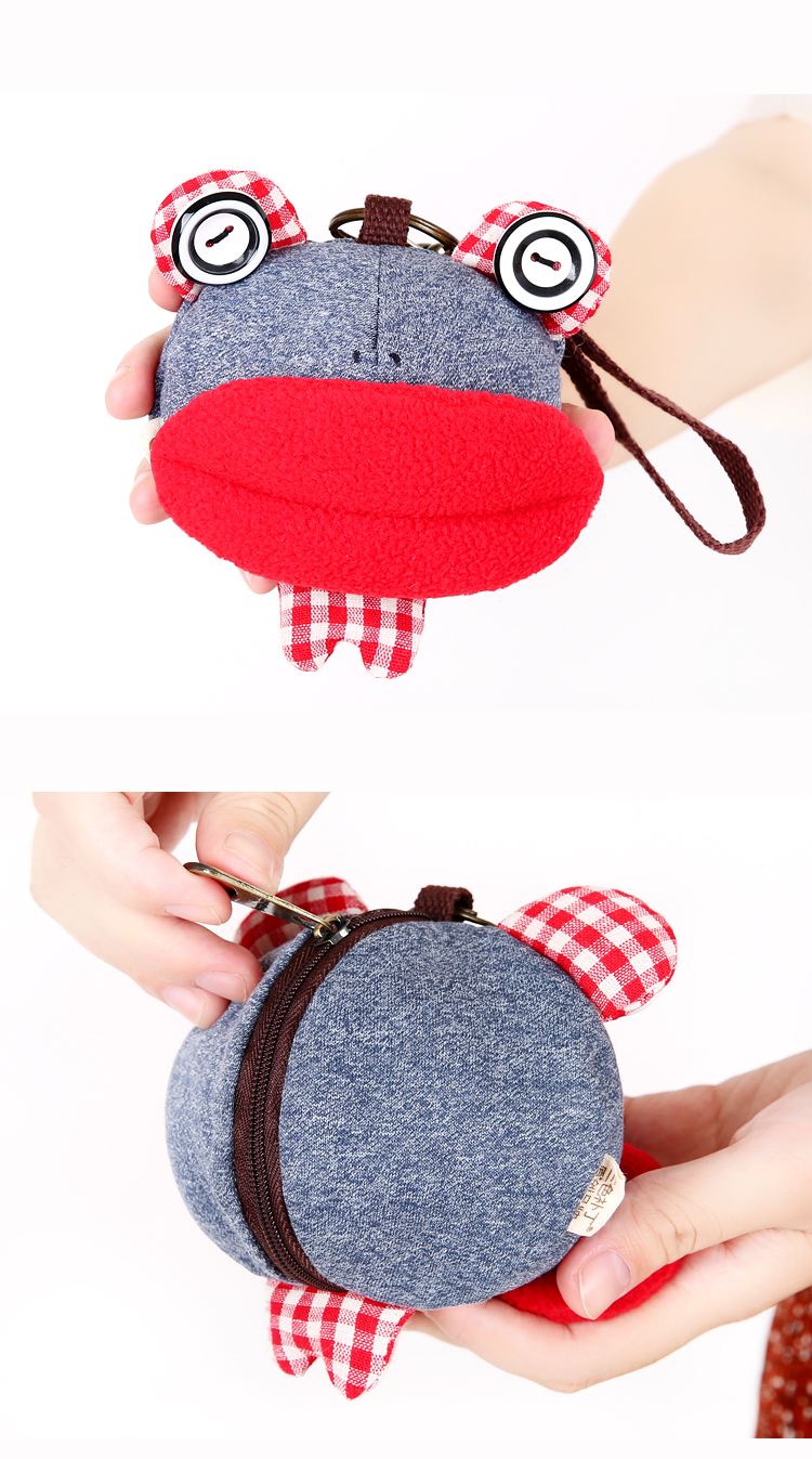 Dễ thương Coin Purse Nữ Coin Bag Keychain Tri-Color Patch Key Pack Cartoon Creative Car Key Bag ví đựng chìa khóa ô tô