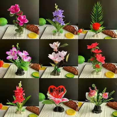 Hotel set plate decoration flowers and plants sashae body edge creative plate decoration artistic conception embellishment flower platter Western food cold dishes small ornaments