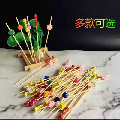 Disposable fruit tag Bamboo tag Flower tag Fruit fork Sushi tag fork Hotel KTV fruit plate Decoration tag Cake snack