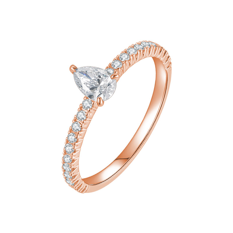Кольцо Leo Star Diamond розовое золото капля