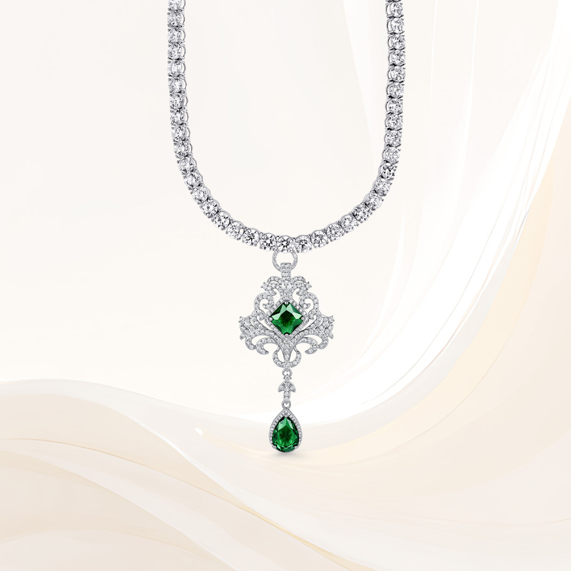 18K Gold Lab-Grown Diamond Hip-Hop Tennis Necklace Clavicle Chain Classic Full Diamond Style Choker Versatile Clasp Can Hang Pendants 18K Gold Lab-Grown Diamond Hip-Hop Tennis Necklace Clavicle Chain Classic Full Diamond Style Choker Versatile Clasp Can Hang Pendants