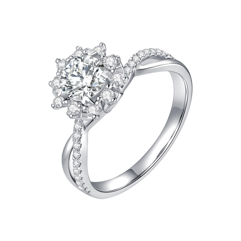 Кольцо Leo Star Diamond белое золото снежинка 0.5 карата
