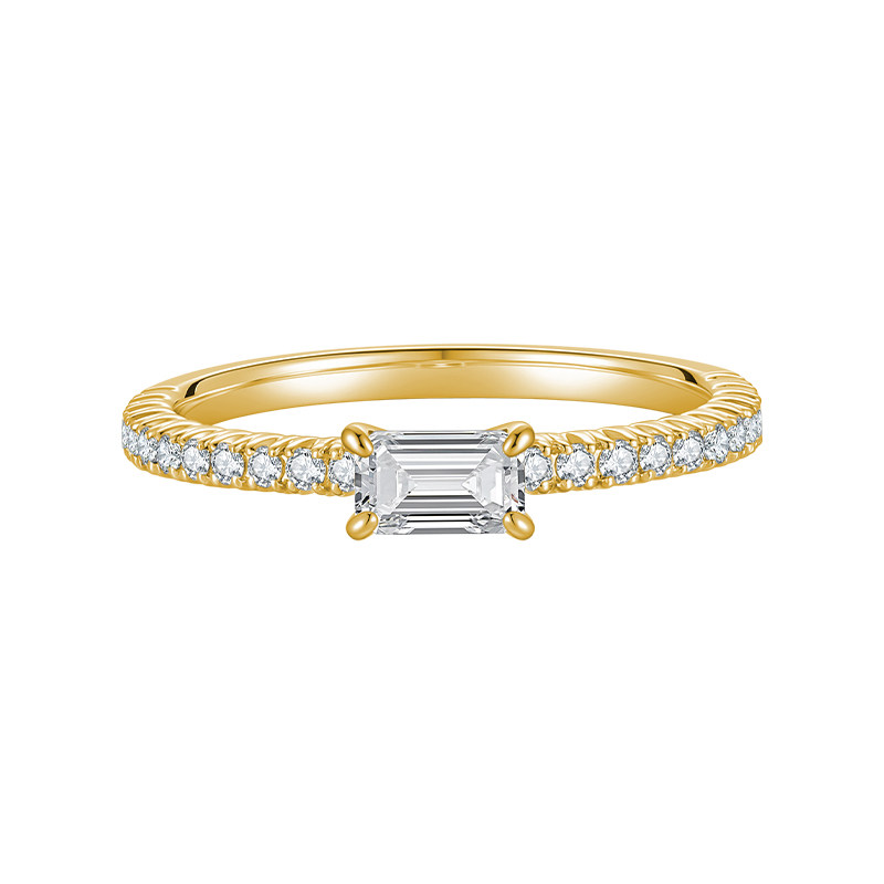 Кольцо Leo Star Diamond белое золото изумруд