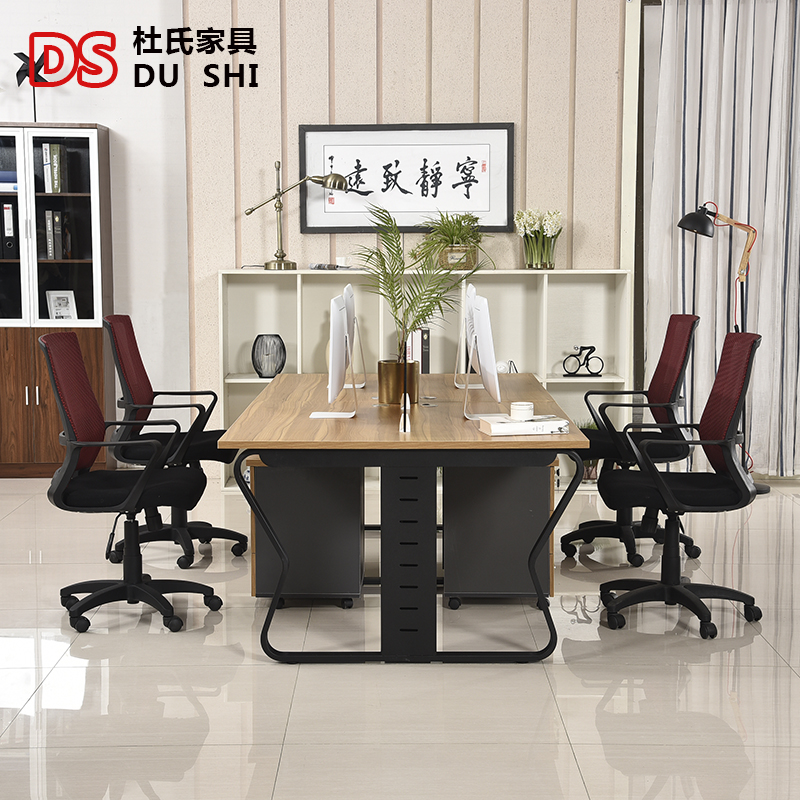 Staff desk 2 persons 4 persons 6 person status minimalist modern station table and chairs combined office furniture steel frame table screen