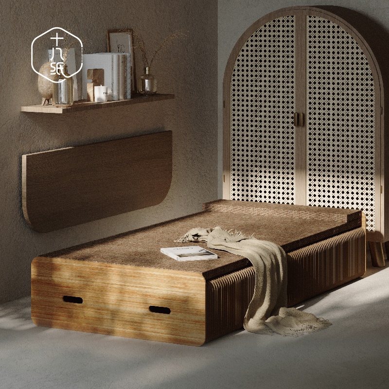 Eighteen paper folding bed lunch break single multifunctional invisible office nap telescopic small apartment type hidden bed adults