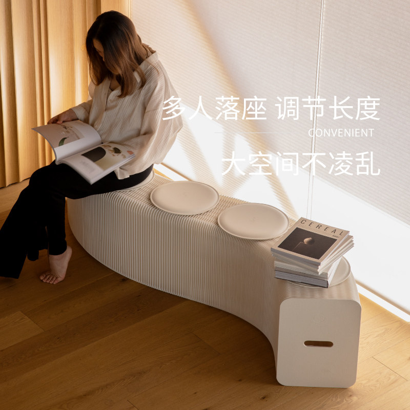 十八纸凳子：创意风琴纸凳，伸缩易收纳，家用长板凳新潮流！-其它凳子-淘宝百科网