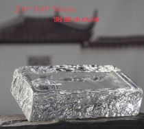 Custom side ice pattern crystal glass brick feather decorative piece bar hotel homestay background porch landscape KTV