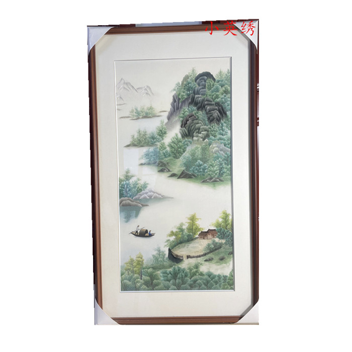 Pure handmade new boutique Suzhou embroidery painting Su embroidery finished product hanging painting Xuanguan decoration painting 50100 landscapes