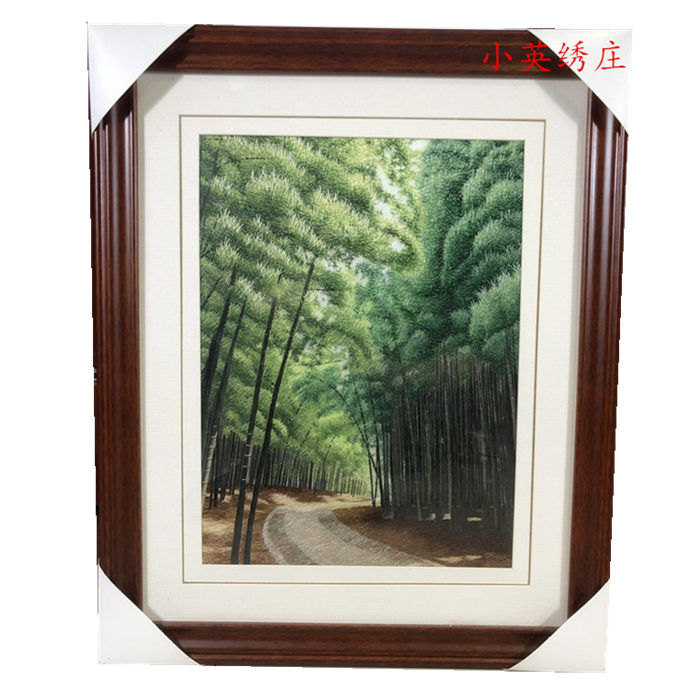 Pure handmade new boutique Suzhou embroidery painting Su embroidery finished product hanging painting Xuanguan decoration painting 3040 bamboo